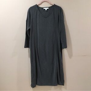 J. Jill Purejill Sand Washed Tencel Shift Dress Gray Relaxed Fit Women S New